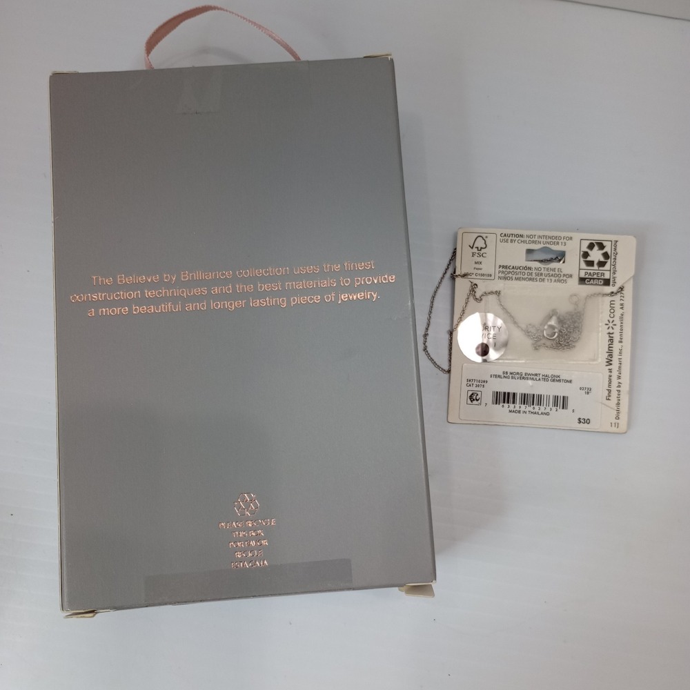 Brilliance‎ Jewelry Set Sterling Silver Heart Necklace & Crystal Earrings New - Picture 4 of 6